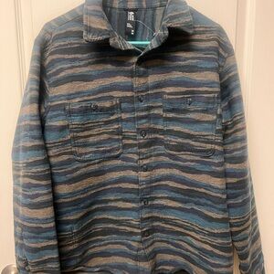 Mountain Hardware Mens Granite Peak Shirt Jacket Heavy Flannel Button Up Medium